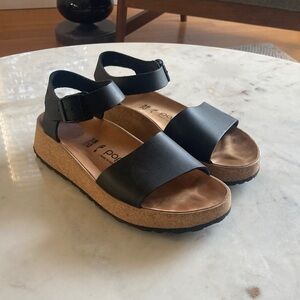 Papillio Black Sandals with Cork Sole
